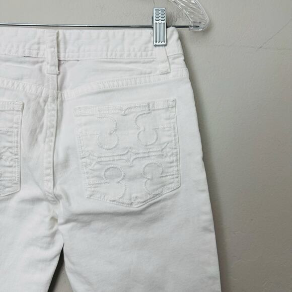 Tory Burch White Cropped Denim Jeans Women’s Size 24 - Picture 6 of 10